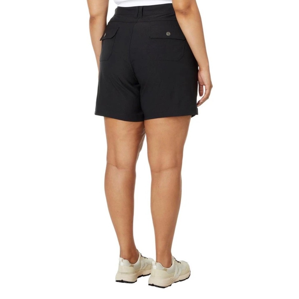 Prana Halle Short Plus II Black Womens 22W 7 Inch Inseam ReZion Stretch Hiking